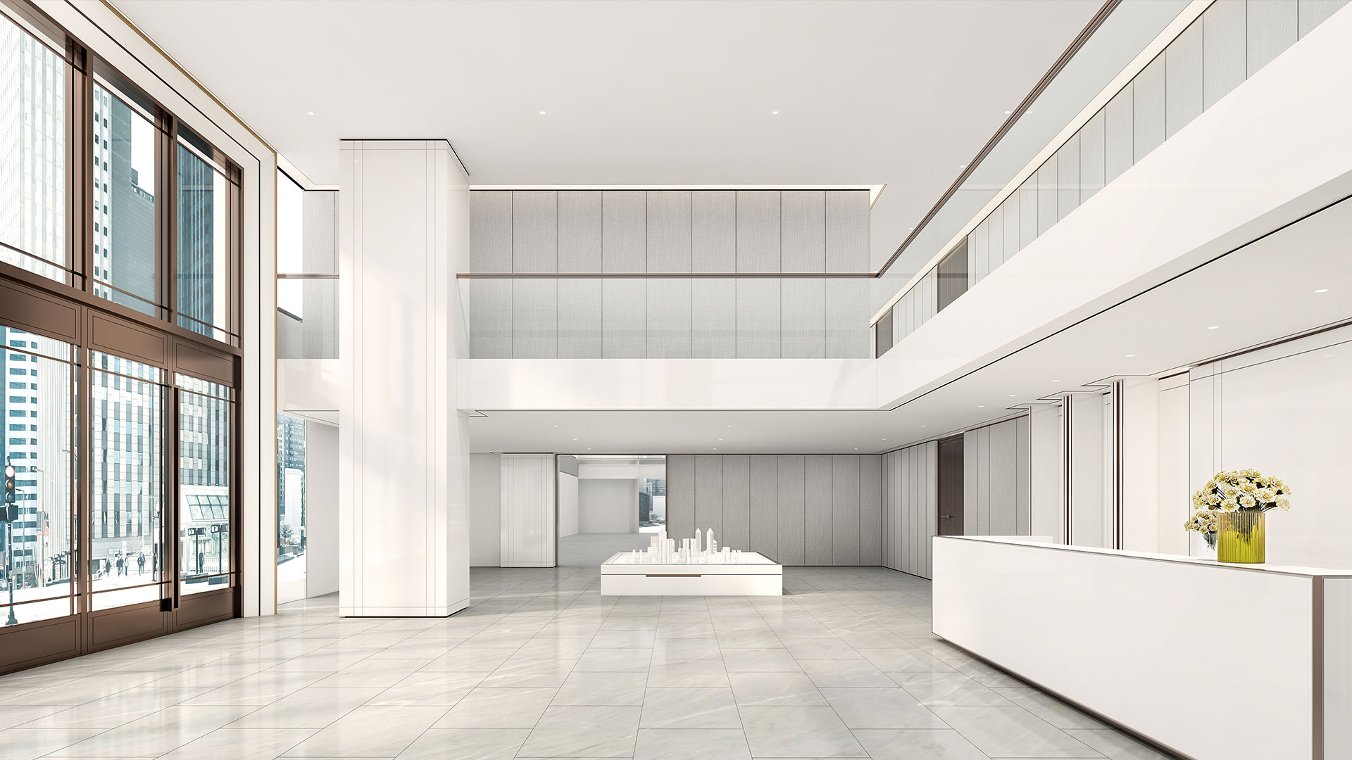 上?！ず懔θA翔綠地企業(yè)辦公設計效果圖